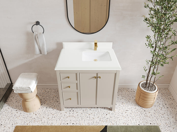 Chicago 36 in. W x 22 in. D Right Offset Sink Bathroom Vanity - photo 26