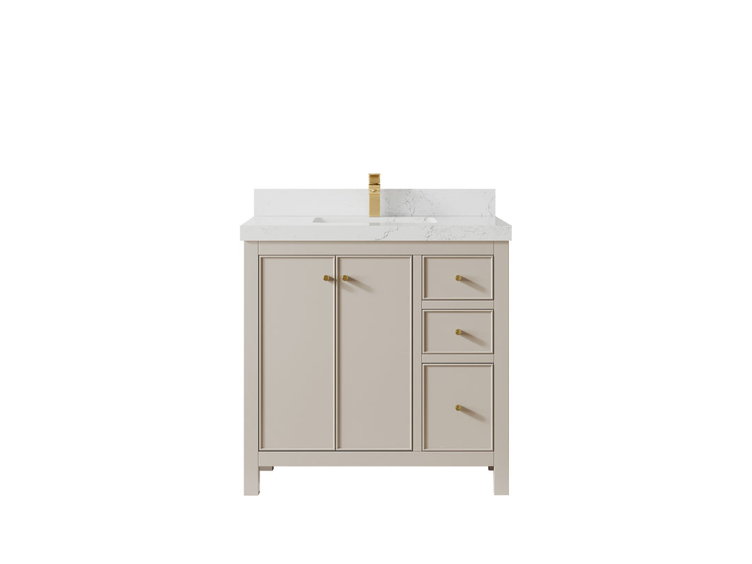 Chicago 36 in. W x 22 in. D Center Sink Bathroom Vanity