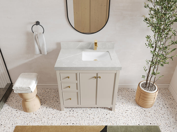 Chicago 36 in. W x 22 in. D Right Offset Sink Bathroom Vanity - photo 30