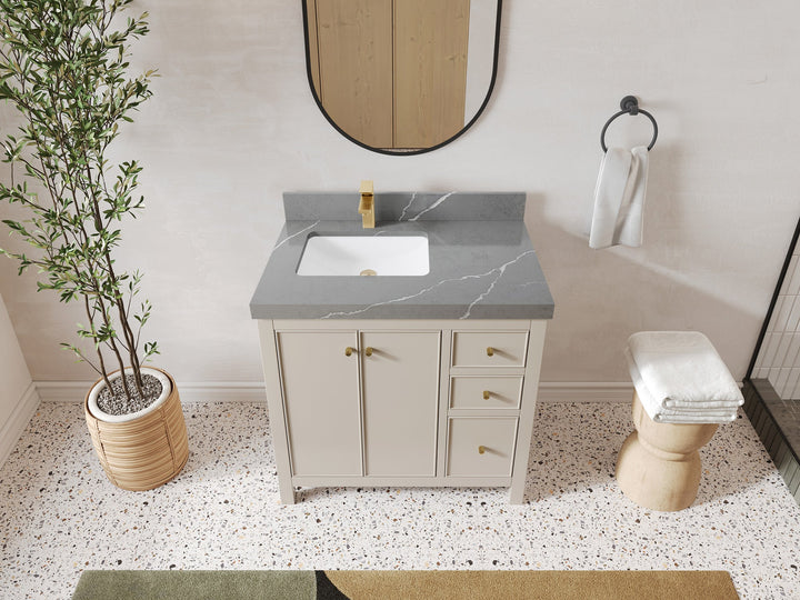 Chicago 36 in. W x 22 in. D Left Offset Sink Bathroom Vanity - photo 32