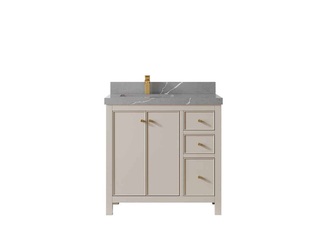 Chicago 36 in. W x 22 in. D Left Offset Sink Bathroom Vanity