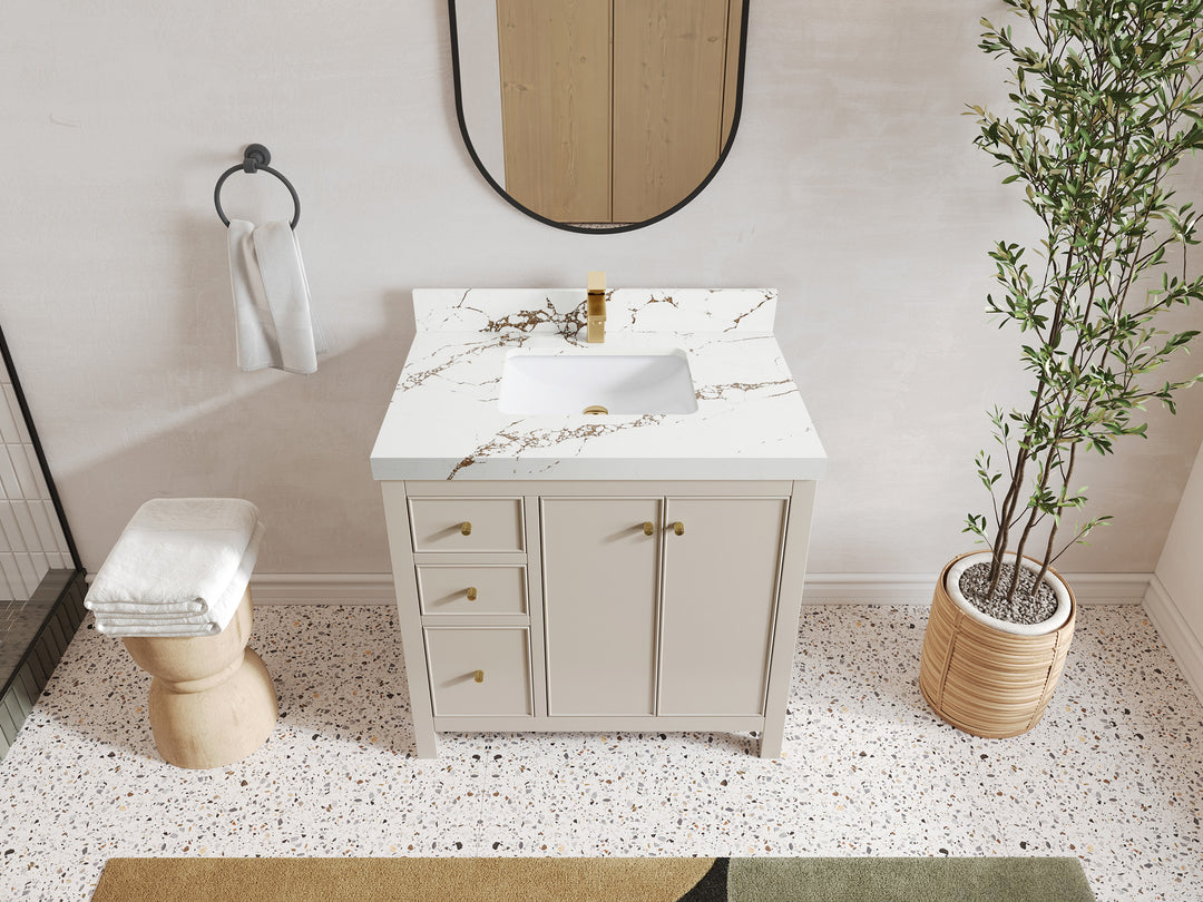 Chicago 36 in. W x 22 in. D Center Sink Bathroom Vanity