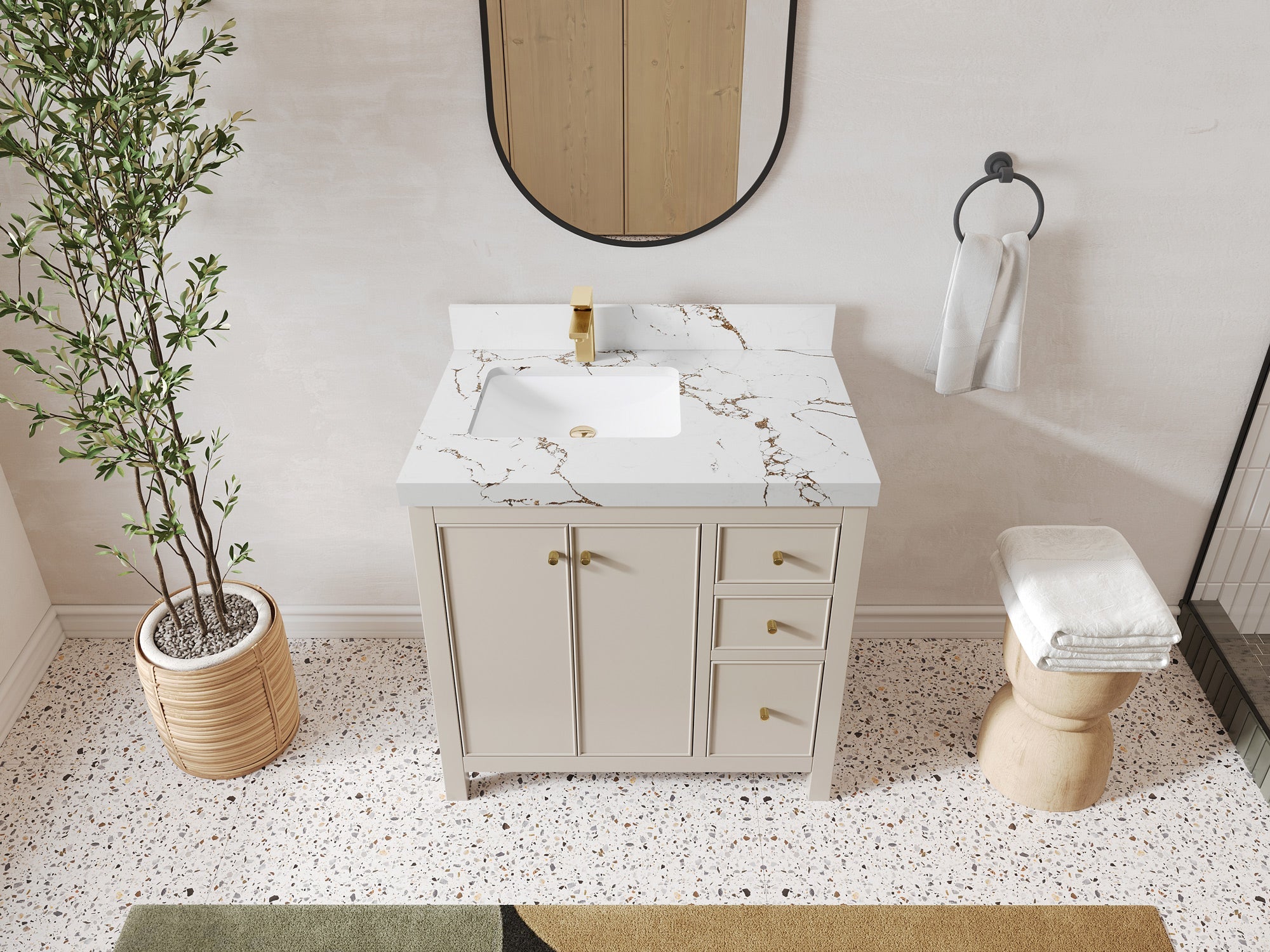 Chicago 36 in. W x 22 in. D Left Offset Sink Bathroom Vanity