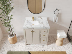 Chicago 36 in. W x 22 in. D Left Offset Sink Bathroom Vanity - photo 34