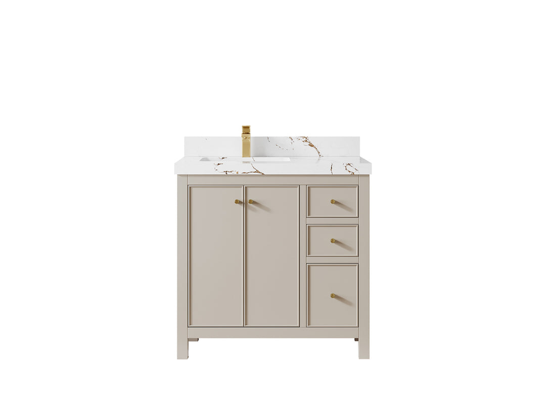 Chicago 36 in. W x 22 in. D Left Offset Sink Bathroom Vanity