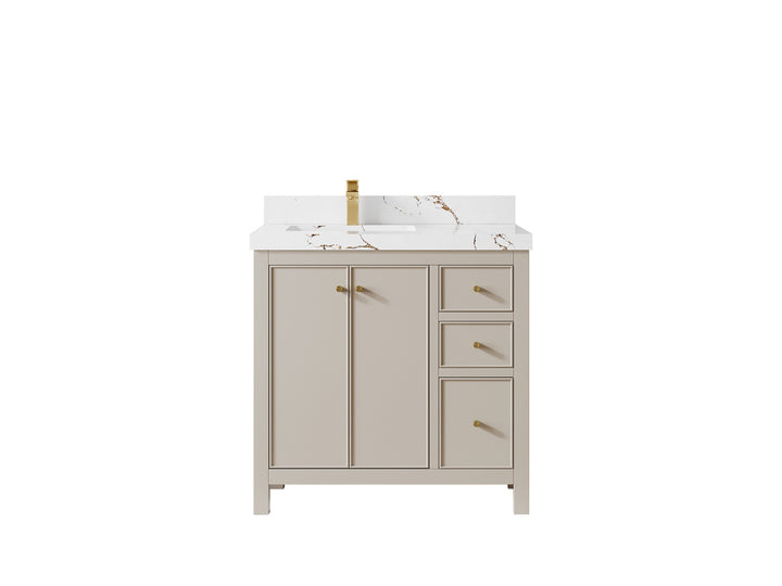 Chicago 36 in. W x 22 in. D Left Offset Sink Bathroom Vanity - photo 35