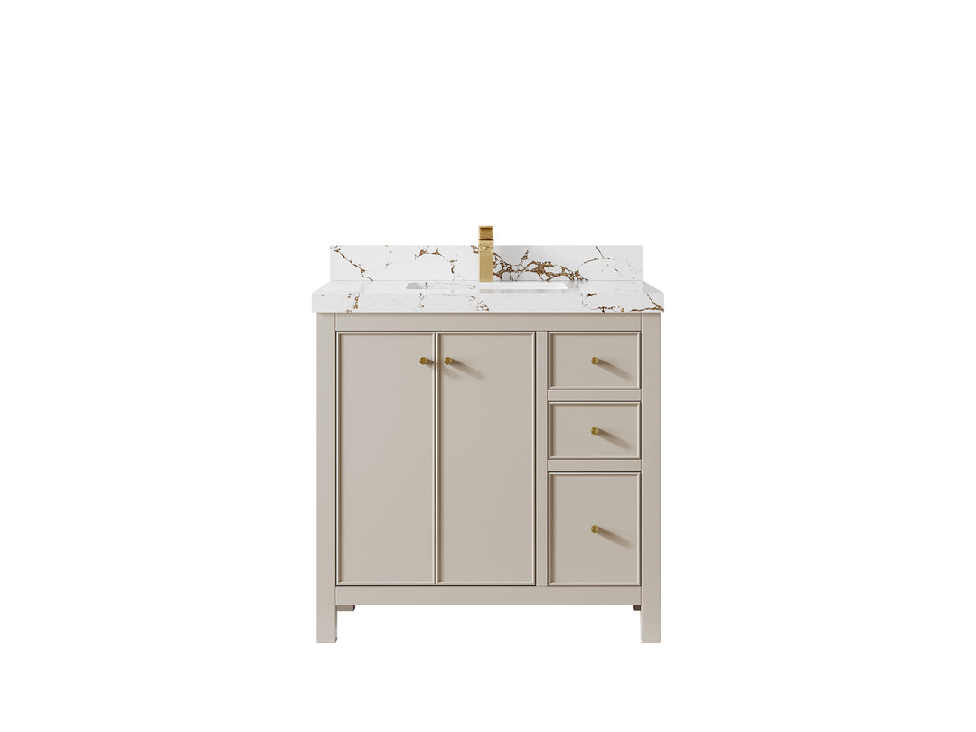 Chicago 36 in. W x 22 in. D Center Sink Bathroom Vanity