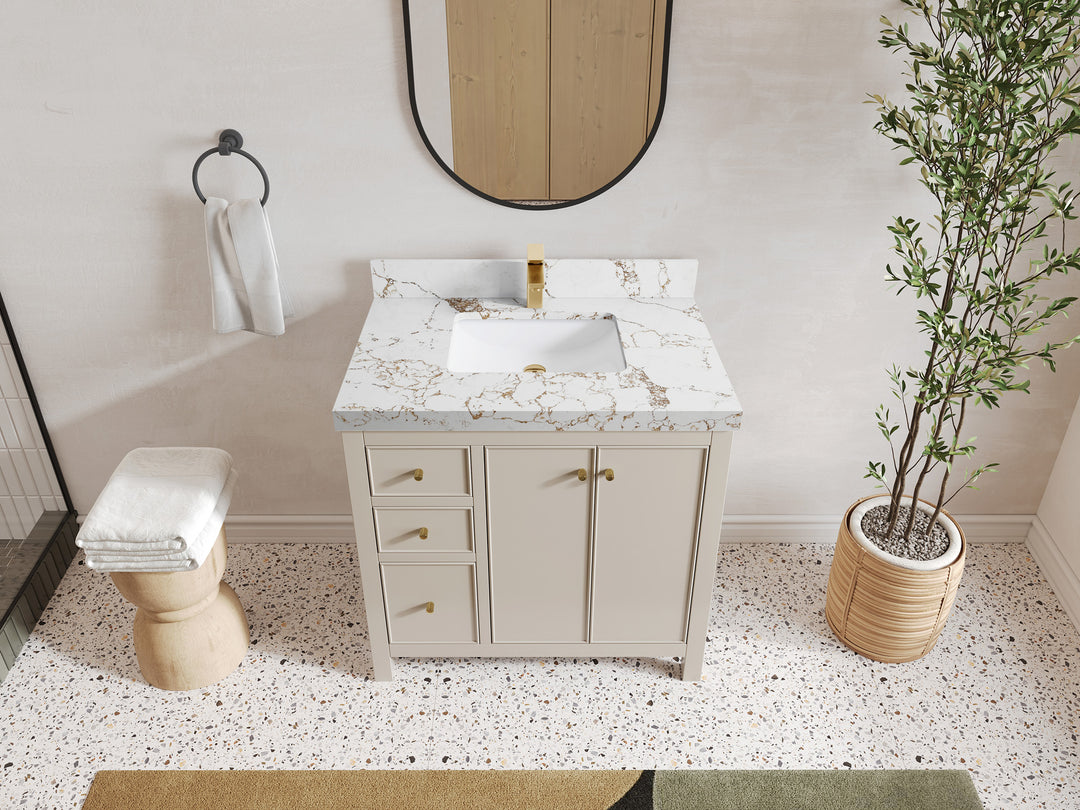 Chicago 36 in. W x 22 in. D Center Sink Bathroom Vanity