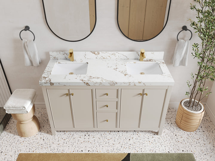 Chicago 60 in. W x 22 in. D Double Sink Bathroom Vanity - photo 38