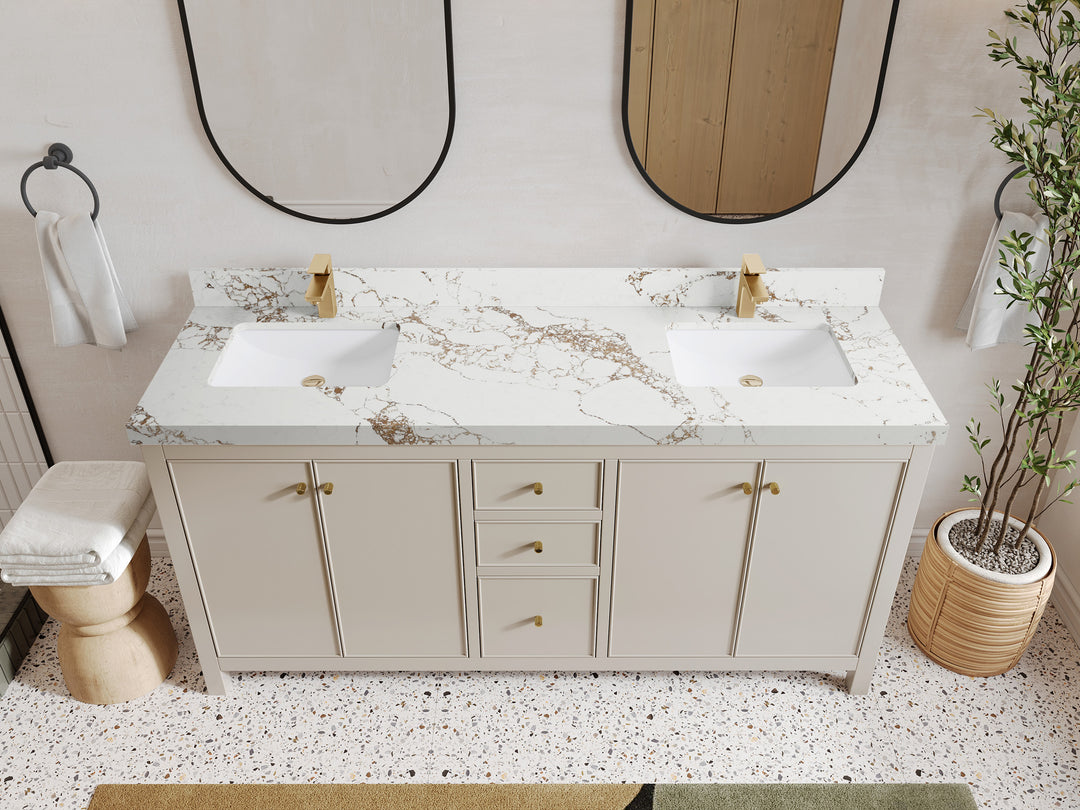 Chicago 72 in. W x 22 in. D Double Sink Bathroom Vanity