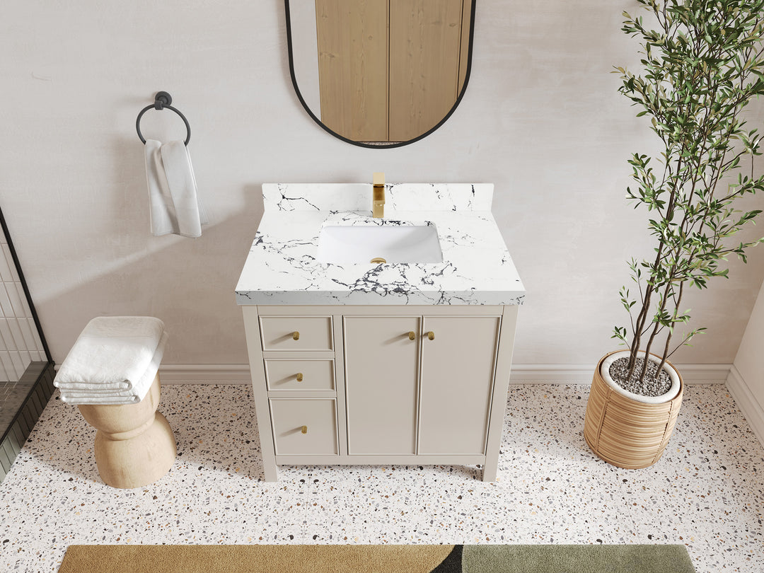 Chicago 36 in. W x 22 in. D Center Sink Bathroom Vanity