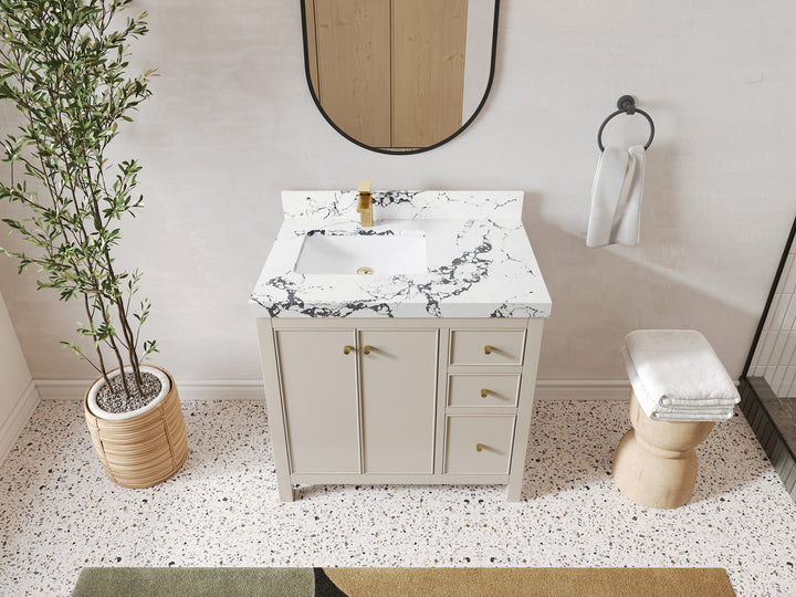 Chicago 36 in. W x 22 in. D Left Offset Sink Bathroom Vanity - photo 38