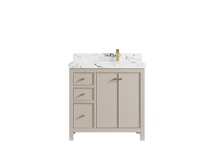 Chicago 36 in. W x 22 in. D Right Offset Sink Bathroom Vanity - photo 37