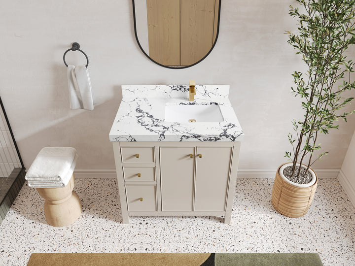 Chicago 36 in. W x 22 in. D Right Offset Sink Bathroom Vanity - photo 36