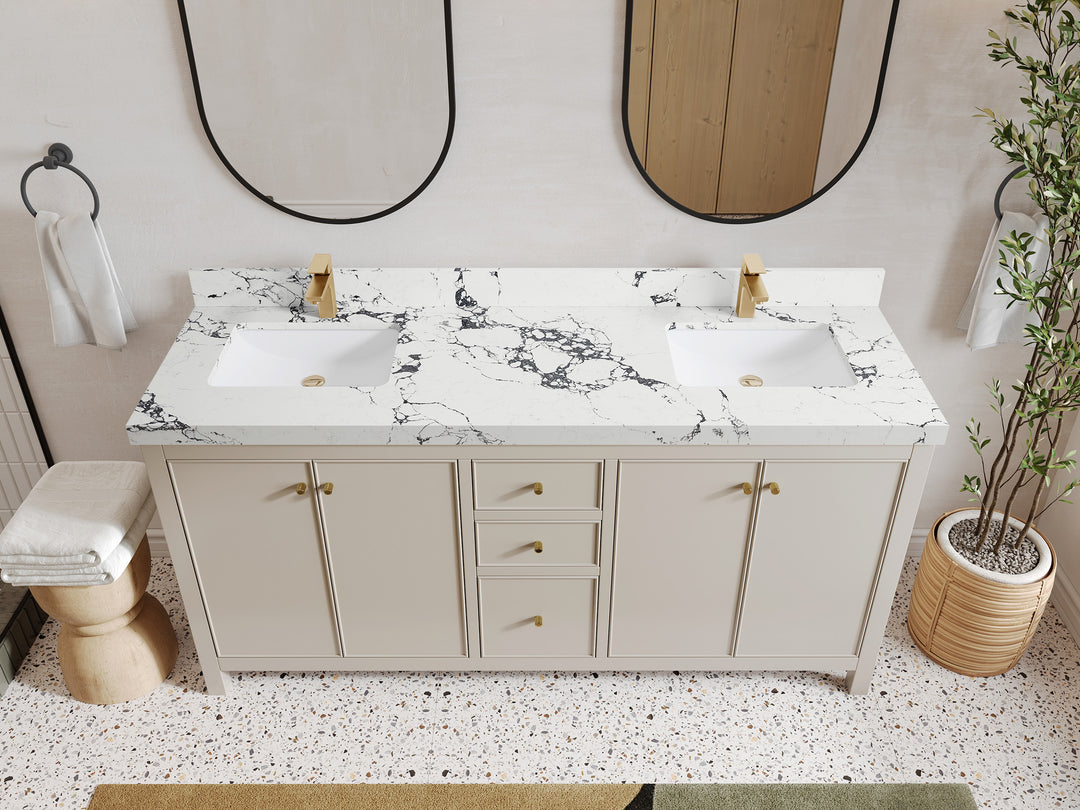 Chicago 72 in. W x 22 in. D Double Sink Bathroom Vanity