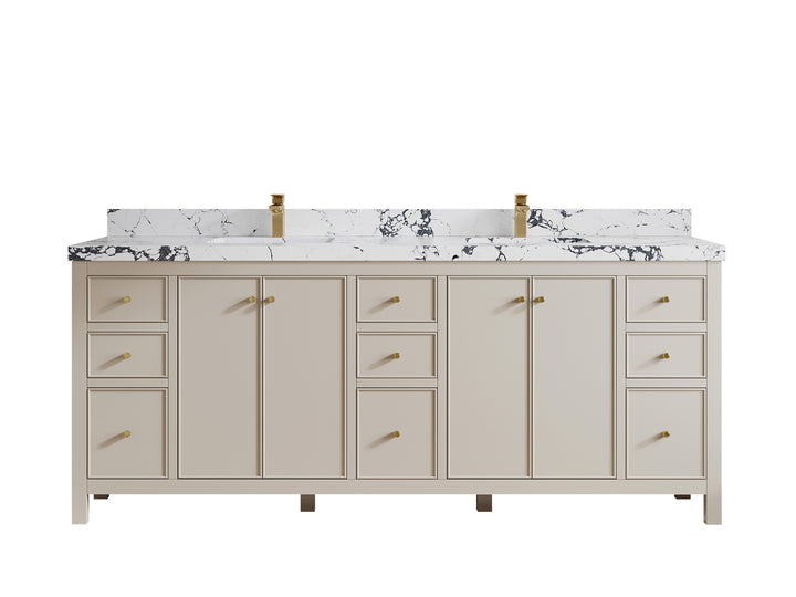 Chicago 84 in. W x 22 in. D Double Sink Bathroom Vanity - photo 39