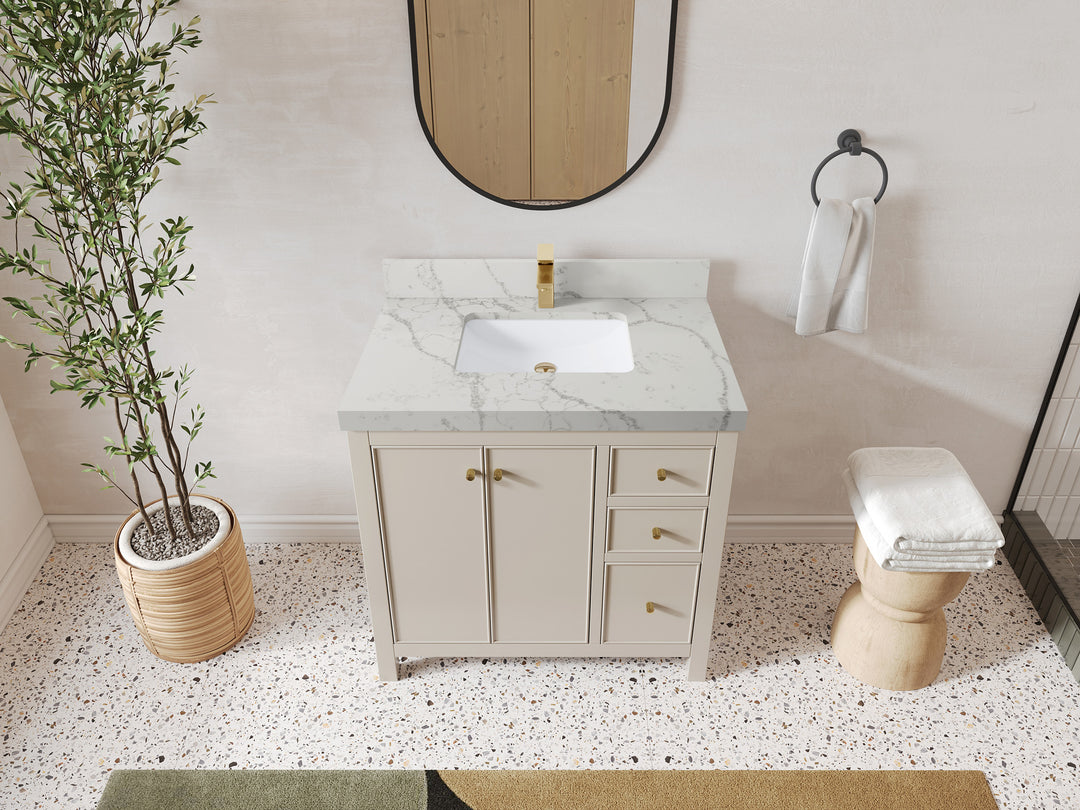Chicago 36 in. W x 22 in. D Center Sink Bathroom Vanity