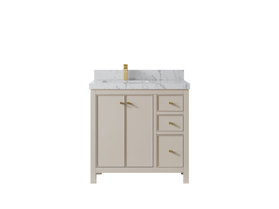Chicago 36 in. W x 22 in. D Left Offset Sink Bathroom Vanity
