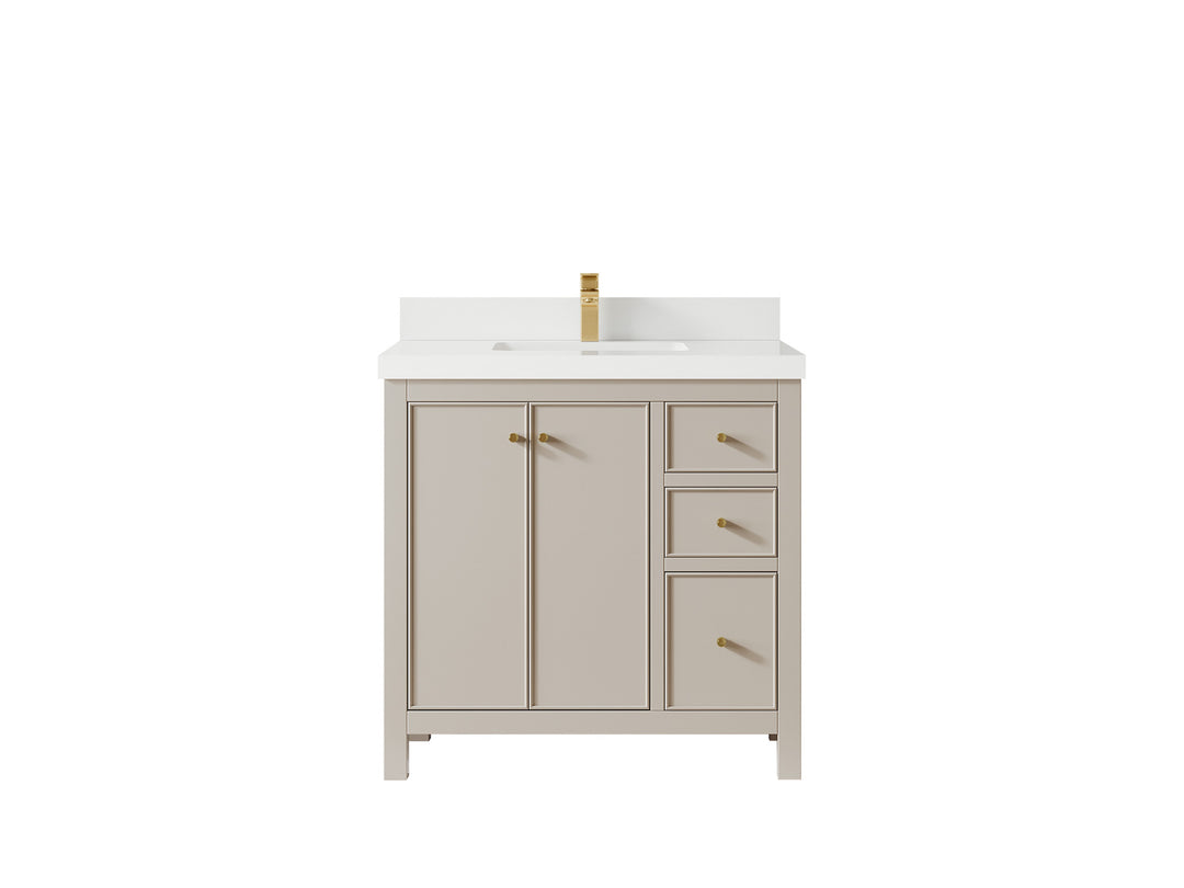 Chicago 36 in. W x 22 in. D Center Sink Bathroom Vanity