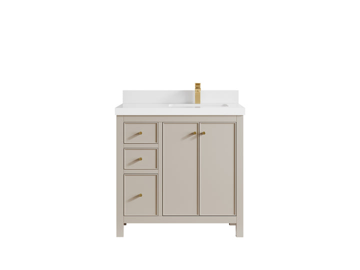 Chicago 36 in. W x 22 in. D Right Offset Sink Bathroom Vanity - photo 41