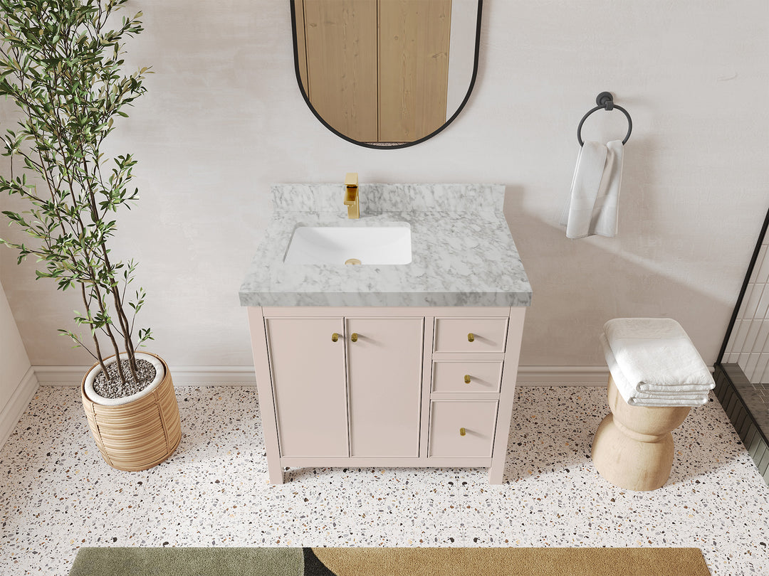 Chicago 36 in. W x 22 in. D Left Offset Sink Bathroom Vanity