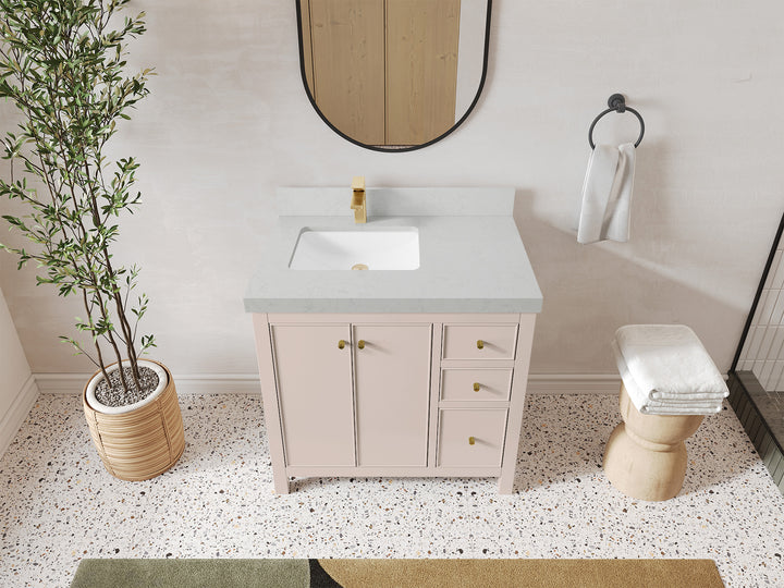 Chicago 36 in. W x 22 in. D Left Offset Sink Bathroom Vanity - photo 12