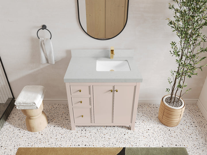 Chicago 36 in. W x 22 in. D Right Offset Sink Bathroom Vanity - photo 12