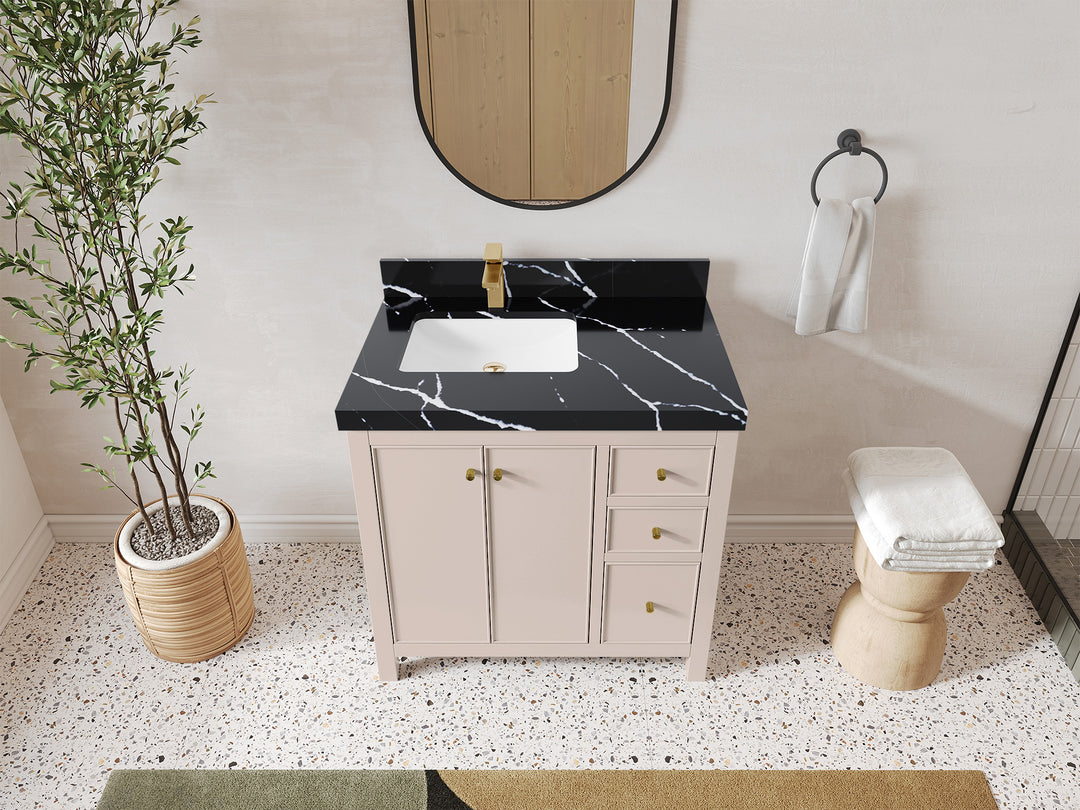 Chicago 36 in. W x 22 in. D Left Offset Sink Bathroom Vanity