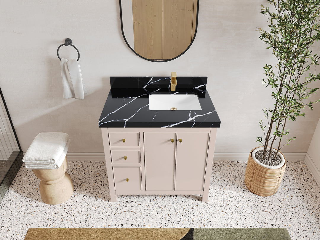 Chicago 36 in. W x 22 in. D Right Offset Sink Bathroom Vanity