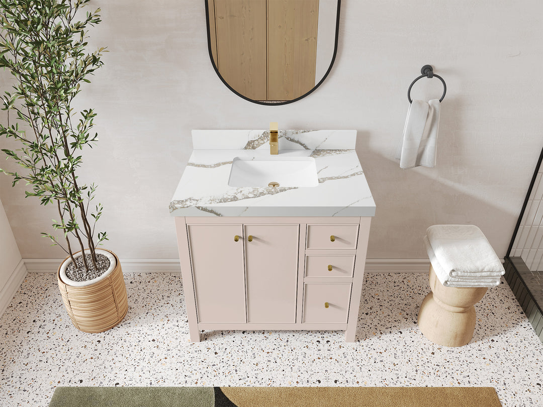 Chicago 36 in. W x 22 in. D Center Sink Bathroom Vanity