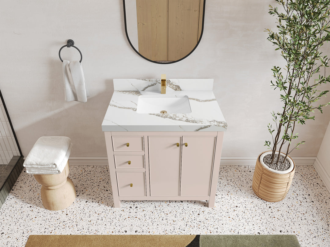 Chicago 36 in. W x 22 in. D Center Sink Bathroom Vanity