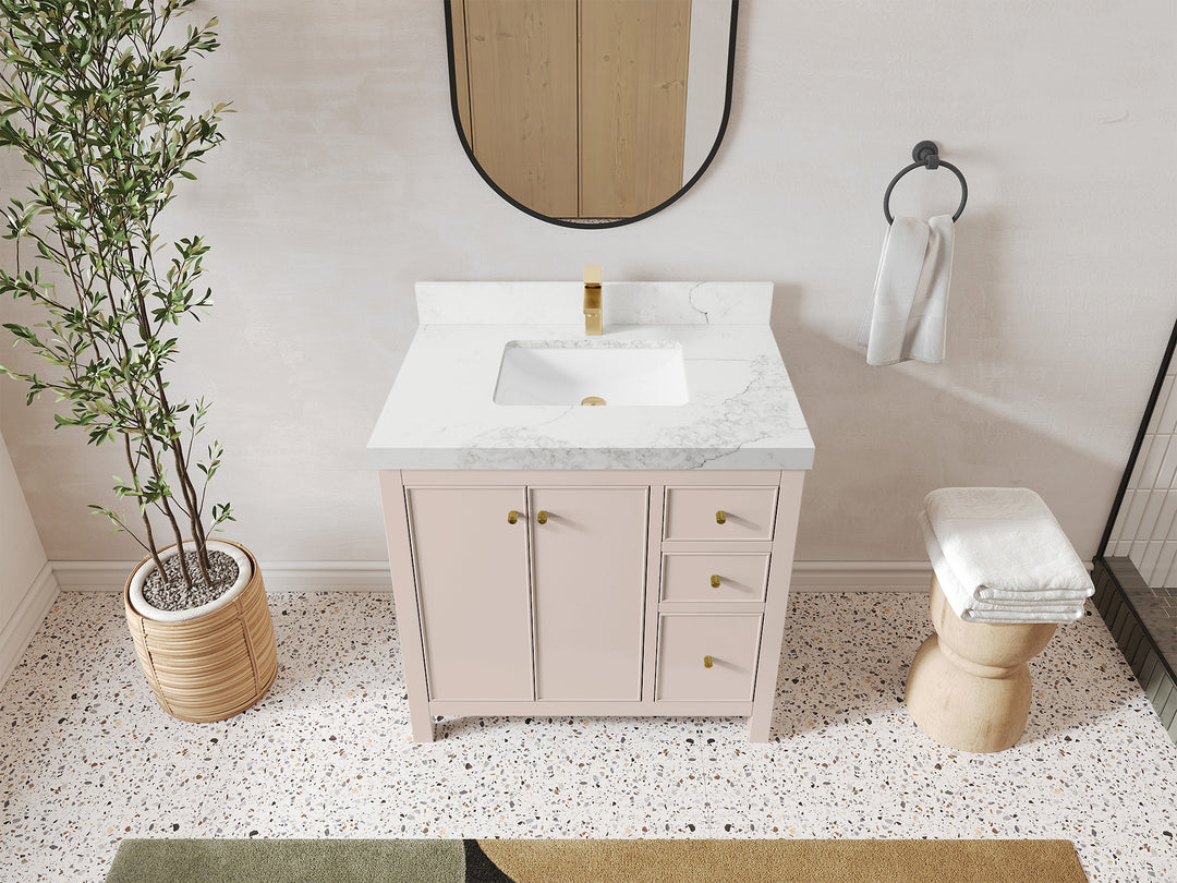 Chicago 36 in. W x 22 in. D Center Sink Bathroom Vanity