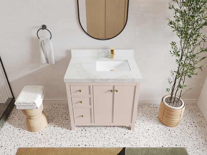 Chicago 36 in. W x 22 in. D Right Offset Sink Bathroom Vanity - photo 18