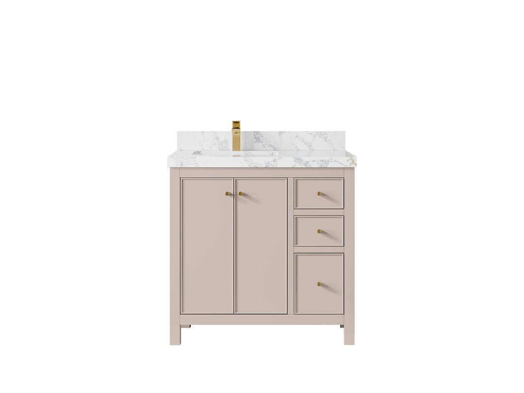 Chicago 36 in. W x 22 in. D Left Offset Sink Bathroom Vanity
