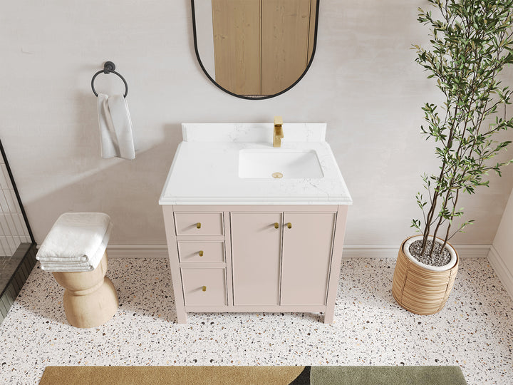 Chicago 36 in. W x 22 in. D Right Offset Sink Bathroom Vanity - photo 26