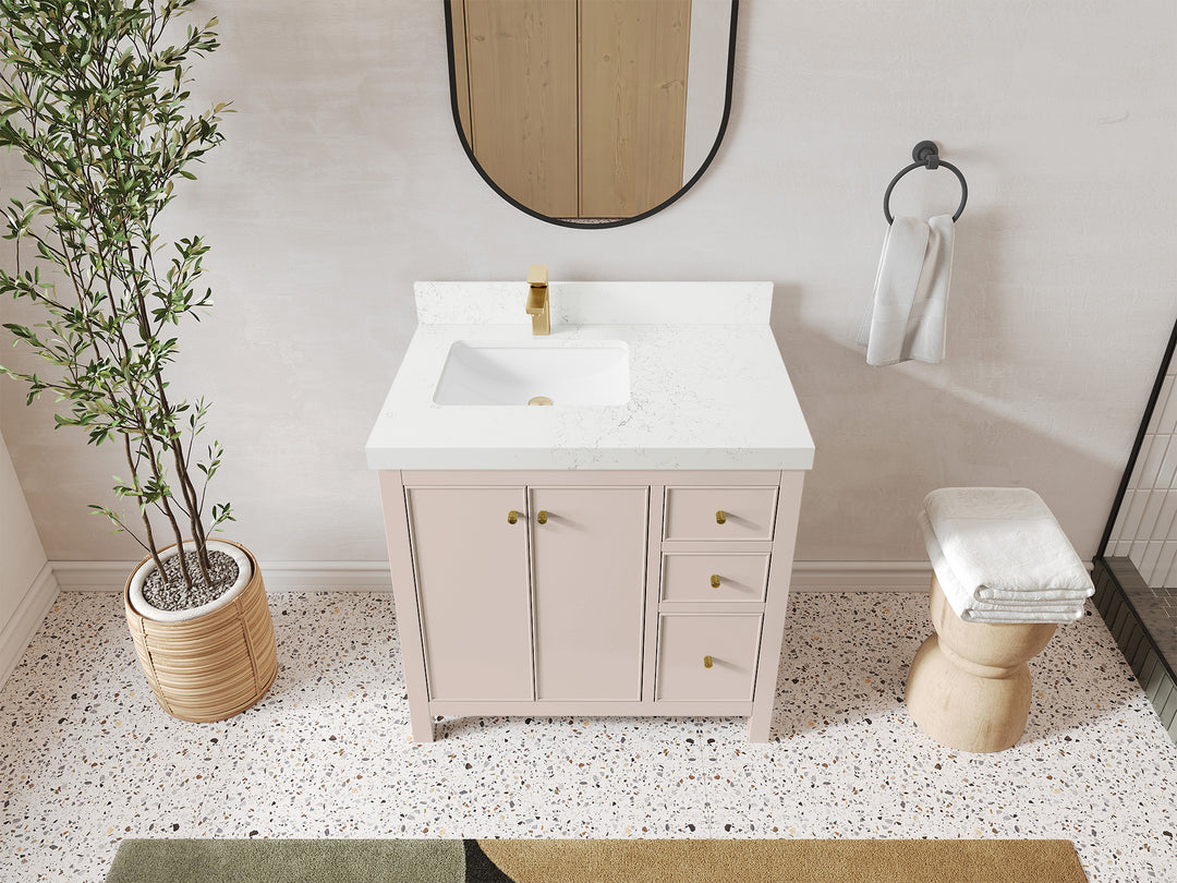 Chicago 36 in. W x 22 in. D Left Offset Sink Bathroom Vanity