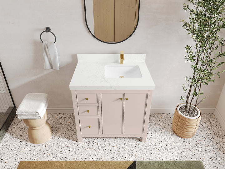 Chicago 36 in. W x 22 in. D Right Offset Sink Bathroom Vanity - photo 30