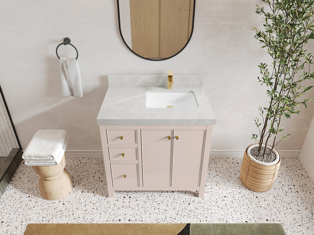 Chicago 36 in. W x 22 in. D Right Offset Sink Bathroom Vanity