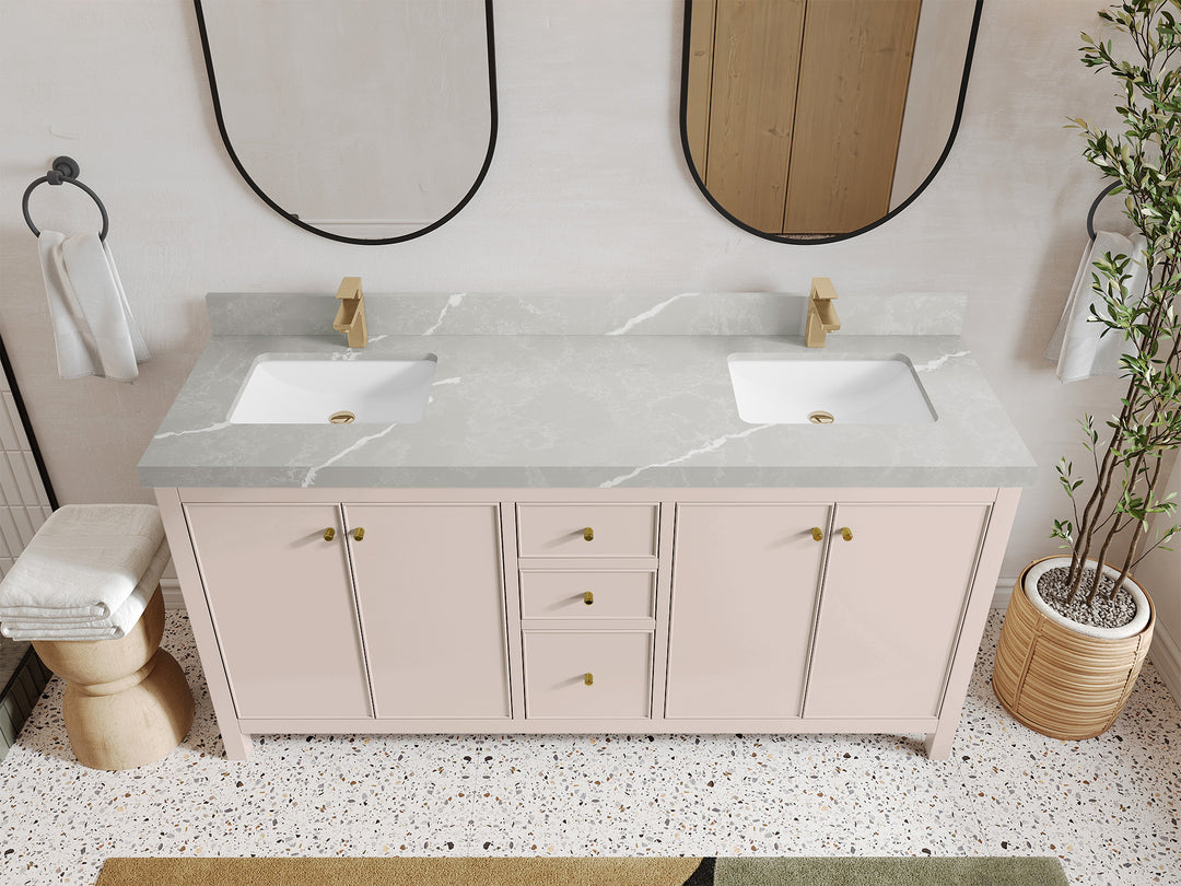 Chicago 72 in. W x 22 in. D Double Sink Bathroom Vanity