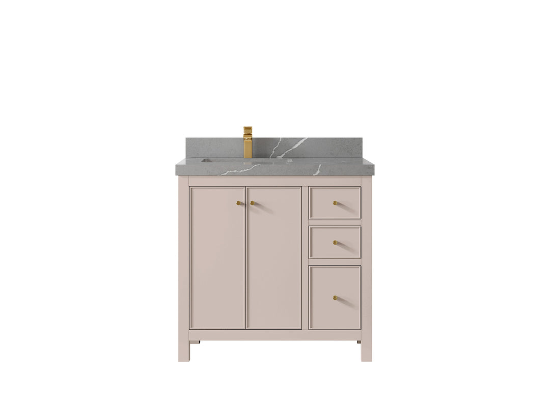 Chicago 36 in. W x 22 in. D Left Offset Sink Bathroom Vanity