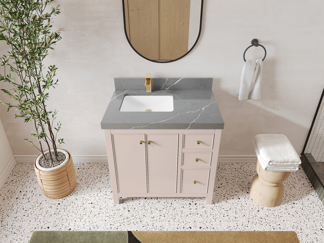 Chicago 36 in. W x 22 in. D Left Offset Sink Bathroom Vanity