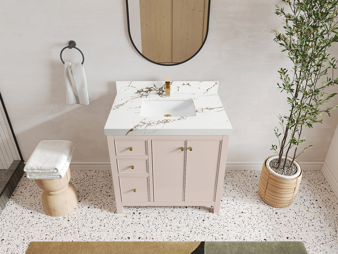Chicago 36 in. W x 22 in. D Center Sink Bathroom Vanity