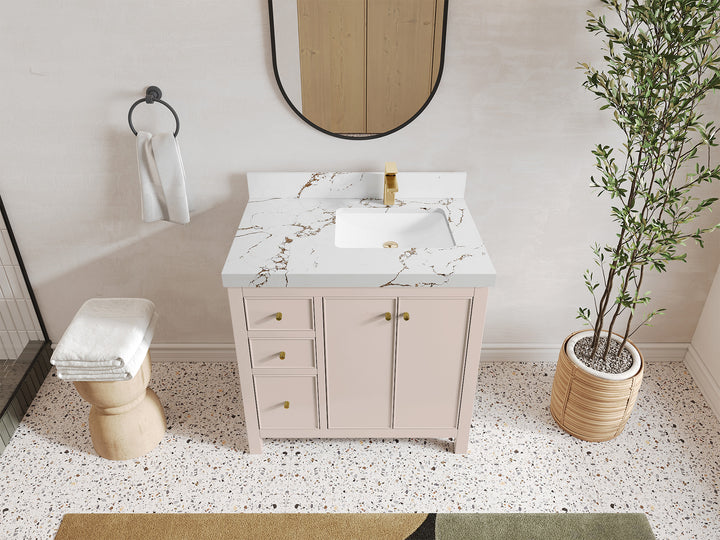 Chicago 36 in. W x 22 in. D Right Offset Sink Bathroom Vanity - photo 36