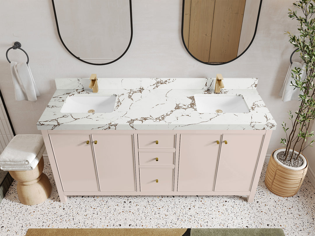 Chicago 72 in. W x 22 in. D Double Sink Bathroom Vanity