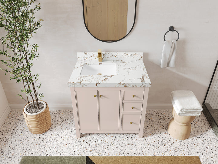 Chicago 36 in. W x 22 in. D Left Offset Sink Bathroom Vanity - photo 38
