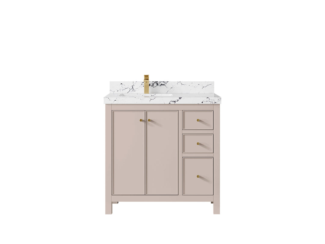 Chicago 36 in. W x 22 in. D Left Offset Sink Bathroom Vanity