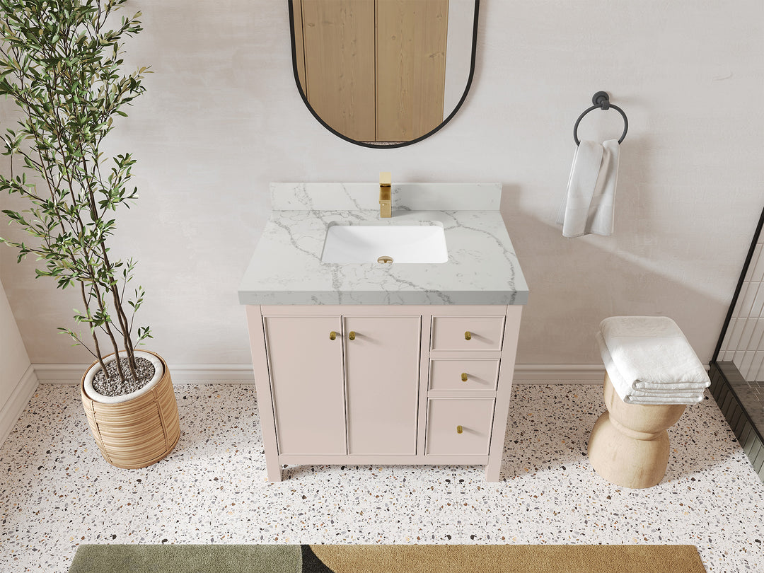 Chicago 36 in. W x 22 in. D Center Sink Bathroom Vanity