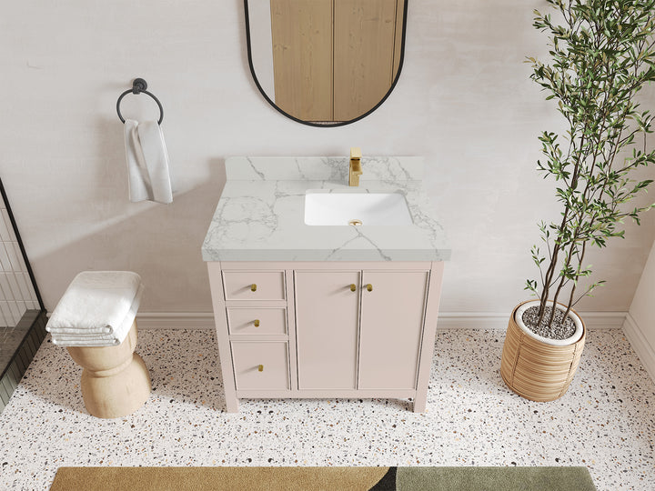 Chicago 36 in. W x 22 in. D Right Offset Sink Bathroom Vanity - photo 42