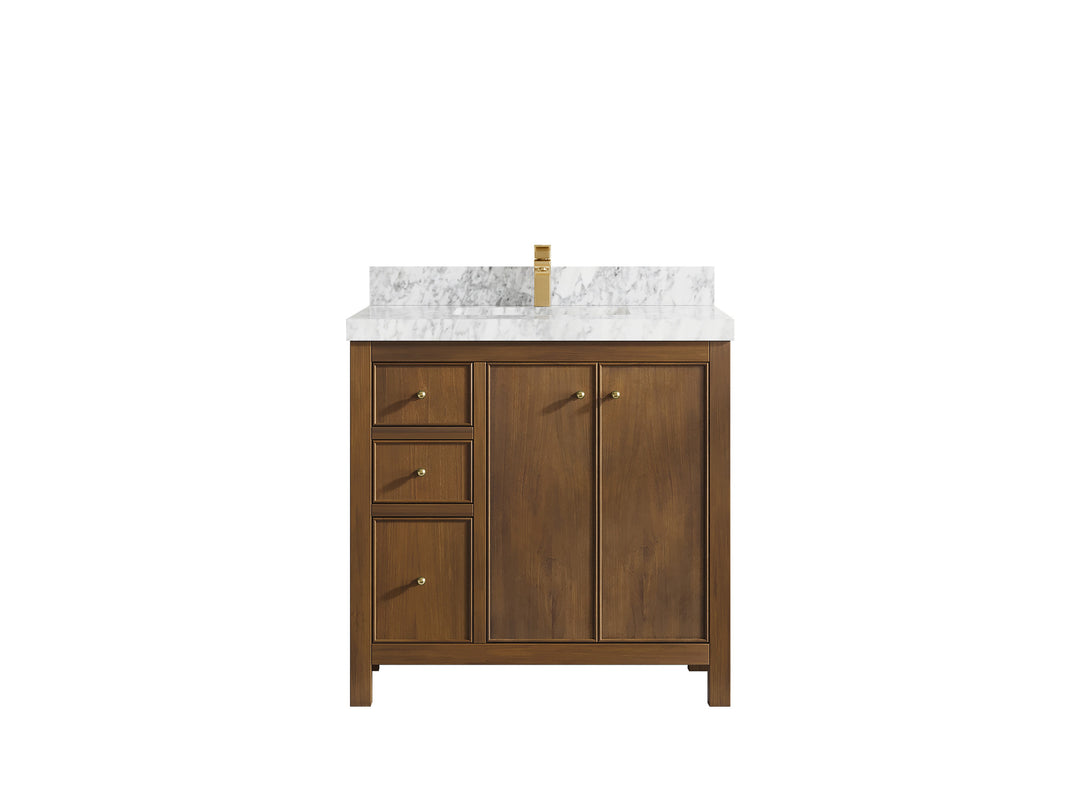 Chicago Teak 36 in. W x 22 in. D Center Sink Bathroom Vanity