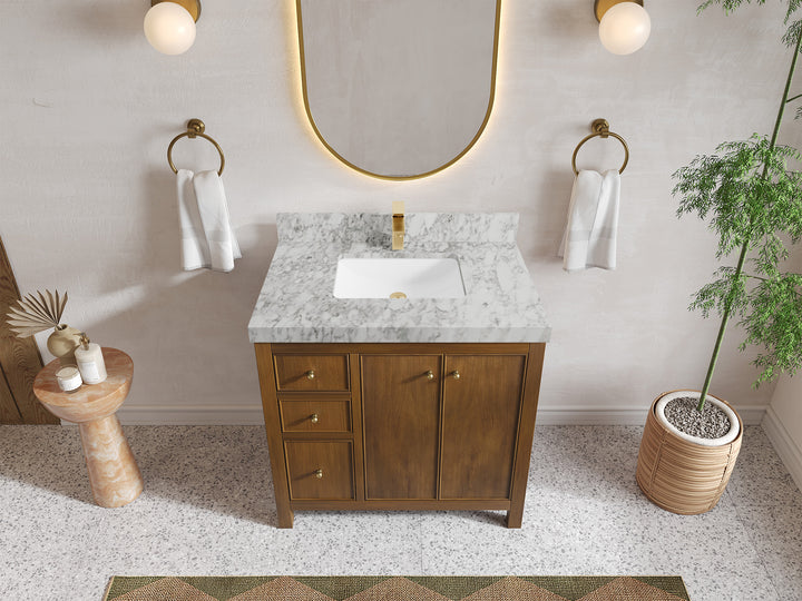 Chicago Teak 36 in. W x 22 in. D Center Sink Bathroom Vanity - photo 10